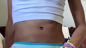 Barely Legal Petite Teen Shows Puffy Pussy Vibrator Play Panties