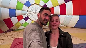date night risky balloon sex over pyramids she swallows!