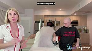 Steamy Wax Turns Nurse Milf's Handjob Wild