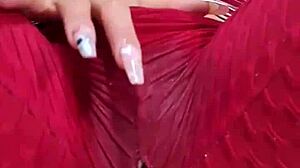 Rubbing pussy through leggings until soaked as colombian amateur dirty talks wildly