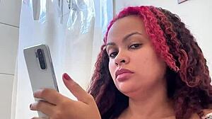 Chubby girl's morning toilet farts natural moment