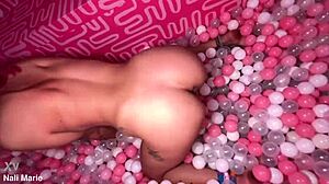 pink bimbo nali marie 18+ BALLPIT feet boobs dirt!