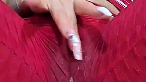 Rubbing pussy through leggings until soaked as colombian amateur dirty talks wildly