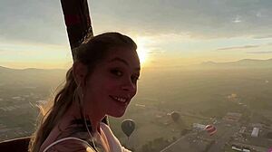 date night risky balloon sex over pyramids she swallows!