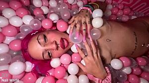 pink bimbo nali marie 18+ BALLPIT feet boobs dirt!
