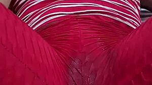 Rubbing pussy through leggings until soaked as colombian amateur dirty talks wildly