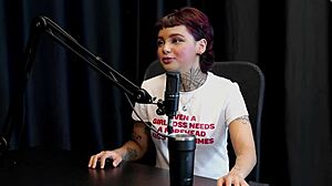 annie clementine gets nervous before shift exposes her orgy tattoo