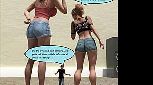 i shrink tiny as her huge tits and comic growth engulfs me