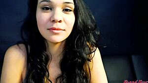 Petite brunette coed Sabrina wet pussy fucked mouth jizzed