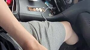 girlfriend blows me car cum mouth public