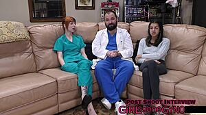 ditria rose spreads for first intense gyno exam closeup
