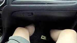 girlfriend blows me car cum mouth public