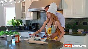 A redhead teen 69s uncle tonguing pizza-spunked pussy