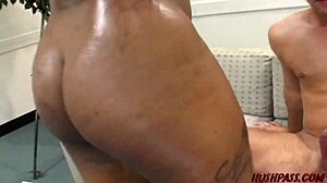 ebony nyeema bounces big booty on monster cock missionary