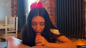 Snow white fucks gnome secretly on halloween night