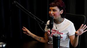 annie clementine gets nervous before shift exposes her orgy tattoo