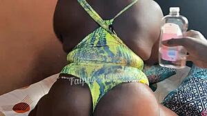 Ebony BBW Stepmom Fucks Stepsons Big Cock Rough In Motel