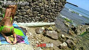 Big Tits Brazilian Latina Sunbathes Into Voyeur Sea Sex.