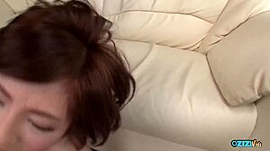 guys bang her bent over doggystyle with cumshots on face inside