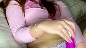 fiery redhead bounces wildly on thick black cock