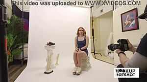 BTS Riley Jean's Colorful Backstage Skirt Tease And Pussy Flash