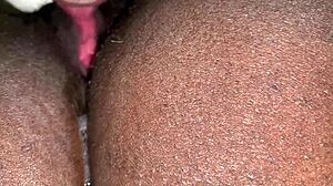 petite ebony nympho moans on big black cock