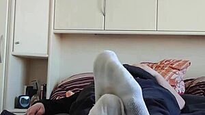 My White Sneaker Socks Foot Fetish Chubby Tease!