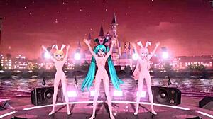 Hatsune Miku Bunny Nude Pomp Tease!