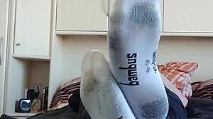 My White Sneaker Socks Foot Fetish Chubby Tease!