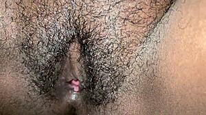 petite ebony nympho moans on big black cock