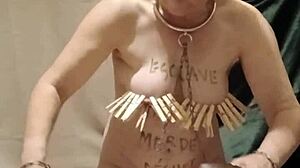 french slave maid bound chained pissed on and indoctrinated with toys in 2025 outdoor bdsm session