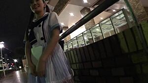 Cute Japanese Schoolgirl Cosplayer's Secret Huge Tits Underwear Tease