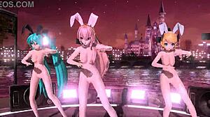 Hatsune Miku Bunny Nude Pomp Tease!