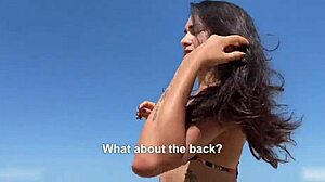 brazilian bimbo vlogs beach day with huge cock sucking