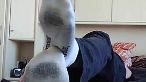 My White Sneaker Socks Foot Fetish Chubby Tease!