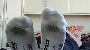 My White Sneaker Socks Foot Fetish Chubby Tease!
