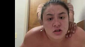 damn tiktoker la paisa bends big ass over hotel sink for fan quickie!