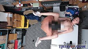 Police Busts Petite Teen for Blowjob Felony Theft!