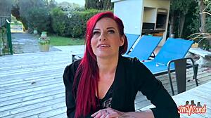 Sally Rouquine's Sultry Redhead Ass Filled in Lingerie