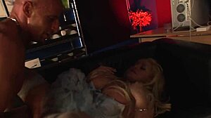 Pornstar Blonde Fucked Hard Facial Cum in Corset Stockings