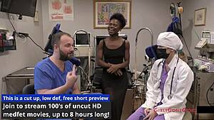 nurse rina arem stimulates patient with shaved pussy toy exam closeup