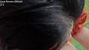 Two sluts deepthroat fucked hard poolside cum facials