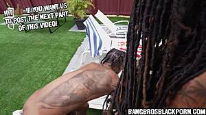 Black Teen Pounds Best Friend's Horny Ebony Mom Bent Over Backyard Doggystyle