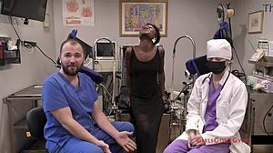 nurse rina arem stimulates patient with shaved pussy toy exam closeup