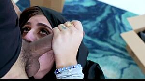 Jezebeth's big ass arab stepsis in hijab takes brother's cock