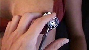 doctor checks her full bush during exam