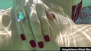 😈 horny milf vicky vette drills hairy wet pussy with metal dildo till orgasm! 🔥