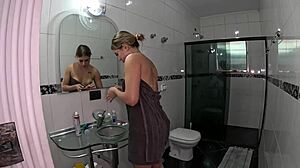 gabily castro arrives at mansion to fuck binho ted in shower