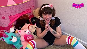 DDLG teen Dakota Marr toys pussy with dirty talk moans