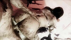 Messy Chocolate Cum Covered Titty Fuck